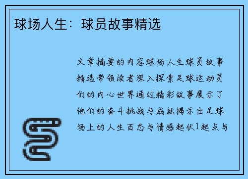 球场人生：球员故事精选
